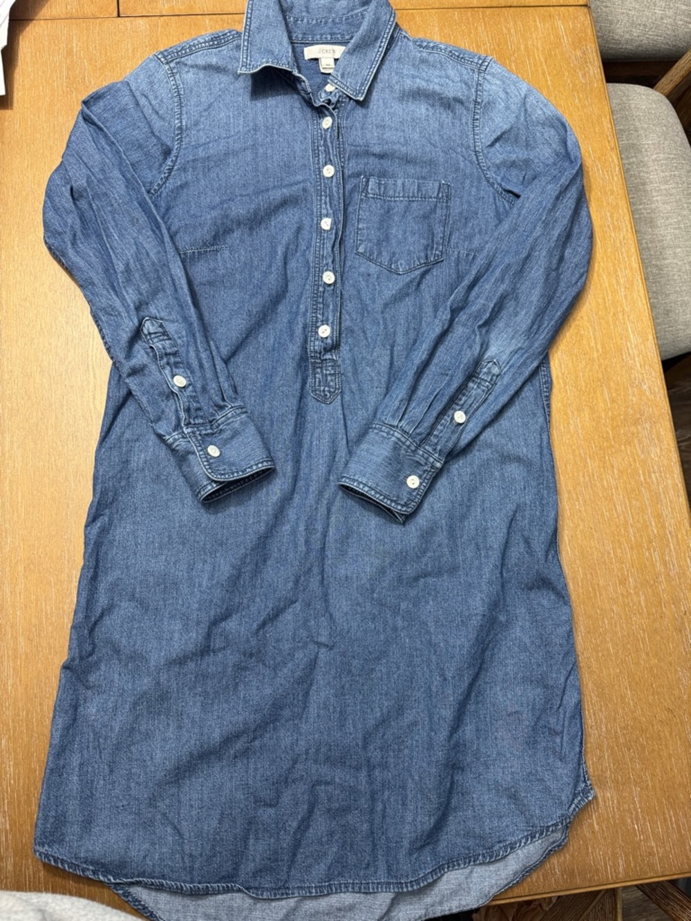 J.Crew Button-Front Denim Dress
